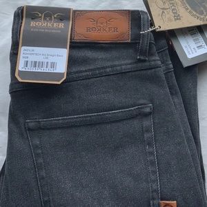 NWT— Womens Rokker Rokkertech Midwaisted Straight jeans.  Abrasion restistant.